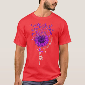 Camiseta Faith Purple Ribbon Butterfly Sunflower Overdose A