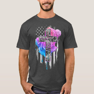 Camiseta Faith Rose Watercolor Cross on back