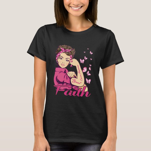 Camiseta Faith Rosie Riveter Conciencia sobre el cáncer de  (Anverso)