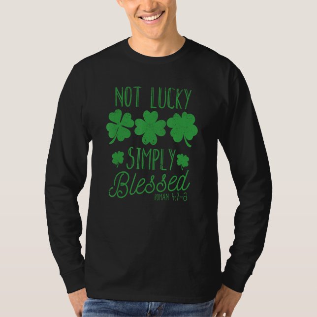 Camiseta Faith Shamrock Patricks Day Irish Not Lucky Simple (Anverso)
