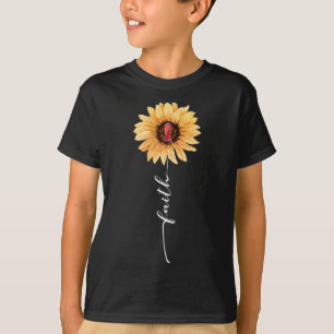 Camiseta Faith Sunflower Burgundy Ribbon Aneurysm Awa