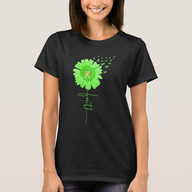 Camiseta Faith Sunflower Green Ribbon Mental Health Awarene (Anverso)
