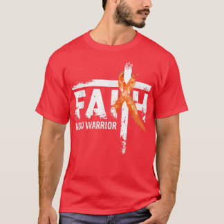 Camiseta Faith TDAH Awareness Naranja Ribbon Cruz Cristiana