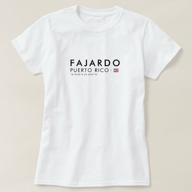 Camiseta Fajardo Puerto Rico | Coordinates Tee (Diseño del anverso)