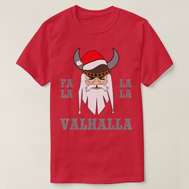 Camiseta Fala Lala Valhalla Navidades de Santa Viking Nordi (Diseño del anverso)