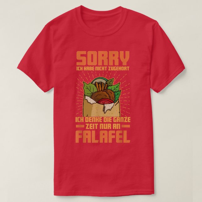 Camiseta falafel beans cocina árabe egipto vacaciones vegan (Diseño del anverso)