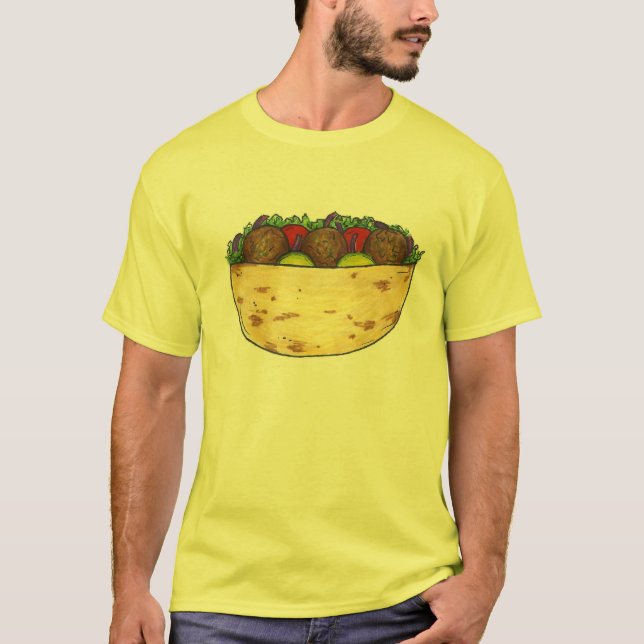 Camiseta Falafel Stuffet Pita Cocina Mediterránea (Anverso)