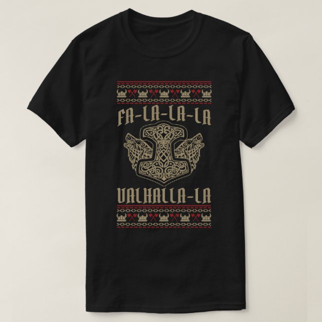 Camiseta FaLaLaLa Valhalla Ugly Christmas Funny Viking Hamm (Diseño del anverso)