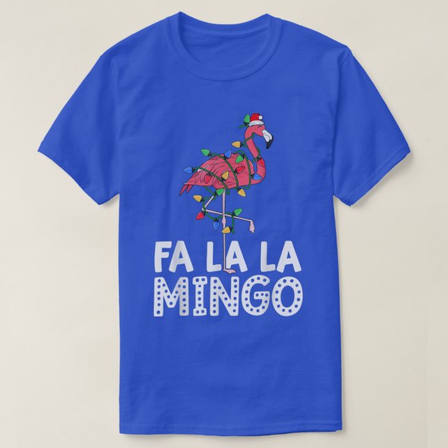 Camiseta FaLaMingo Fiesta de Navidad Flamingo Santa Luces P (Diseño del anverso)