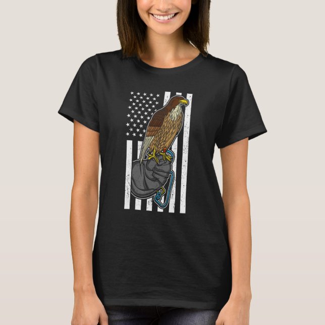 Camiseta Falcon American Flag Falconry (Anverso)