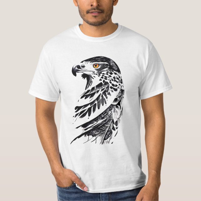 Camiseta Falcon Wild Animal Nature Ilustracion Tattoo (Anverso)