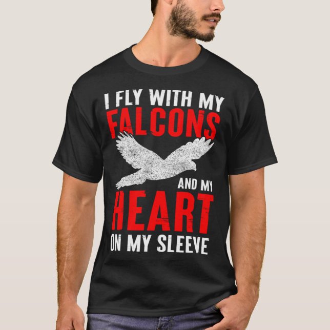 Camiseta Falconer Dad Falconry Heart on My Sleeve  1 (Anverso)