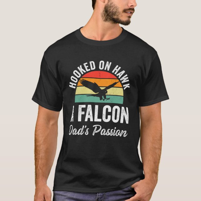 Camiseta Falconer Dad Falconry Hooked on Hawk (Anverso)