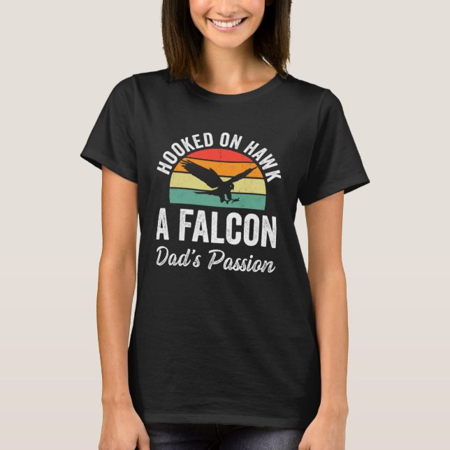 Camiseta Falconer Dad Falconry Hooked on Hawk (Anverso)