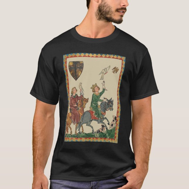 Camiseta Falconry, 14th Century Codex Manesse (Anverso)