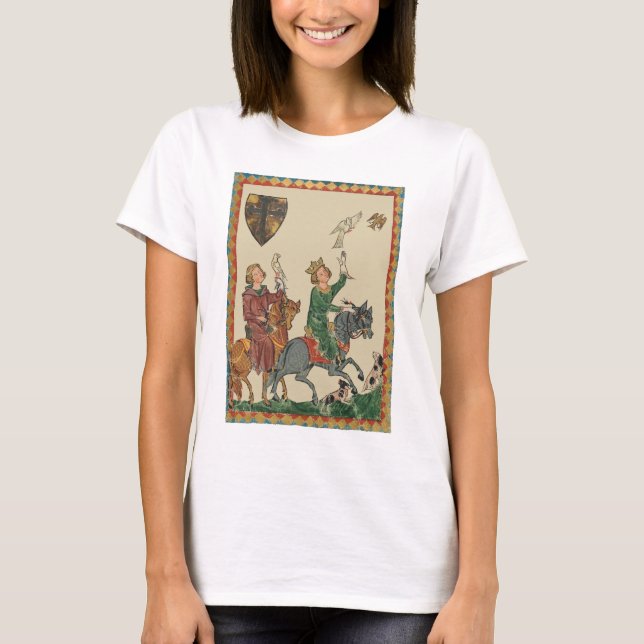 Camiseta Falconry, 14th Century Codex Manesse (Anverso)