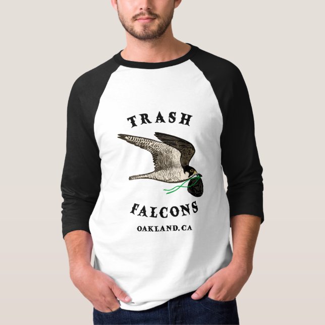 Camiseta Falcons de Béisbol Oficial - Mangas negras (Anverso)