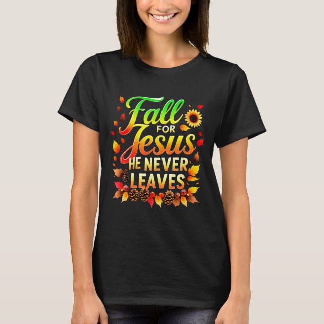 Camiseta Fall Christian Thanksgiving Jesus My Favourite Sea (Anverso)