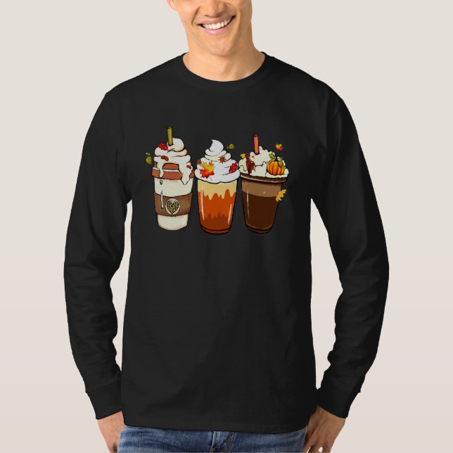 Camiseta Fall Coffee Drink Orange Pumpkin Thanksgiving Coff (Anverso)