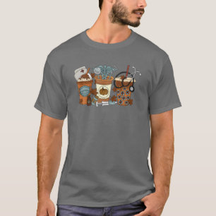 Camiseta Fall Coffee Nurse Autumn Leaves Nurse Life Thanksg