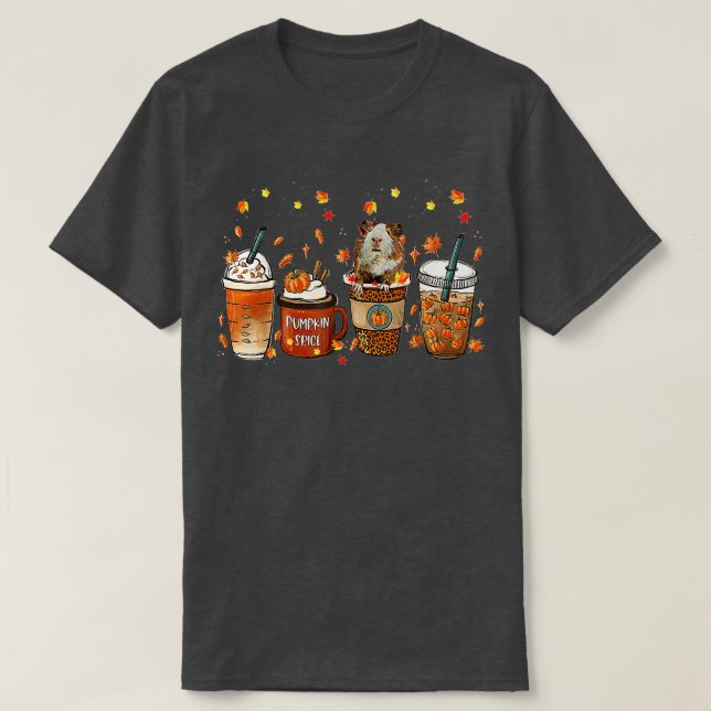 Camiseta Fall Coffee Pumpkin Spice Latte Iced Autumn Guinea (Diseño del anverso)