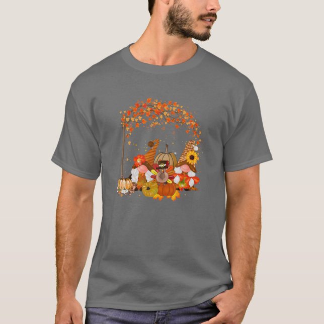 Camiseta Fall Gnomes Tukey Y Pumkin Funny Halloween Gracias (Anverso)