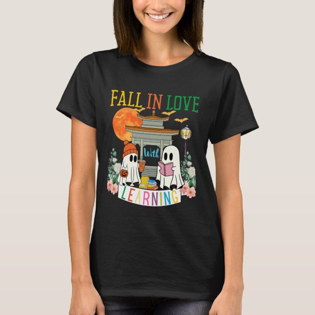 Camiseta Fall in Love with Learning Autumn Ghost Teacher Ki (Anverso)
