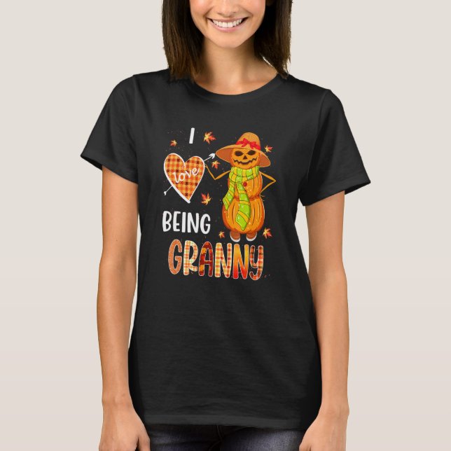 Camiseta Fall Leaf Granny Pumpkin Snowman Thanksgiving Autu (Anverso)