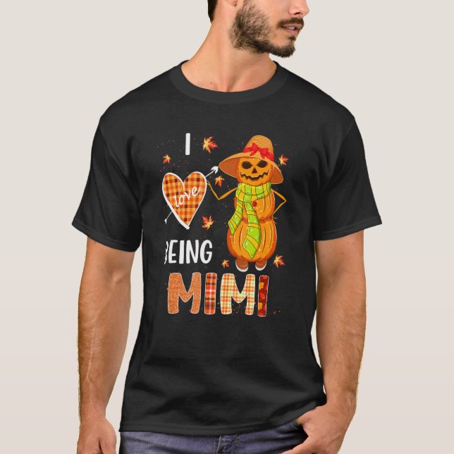 Camiseta Fall Leaf Mimi Pumpkin Snowman Thanksgiving Autumn (Anverso)