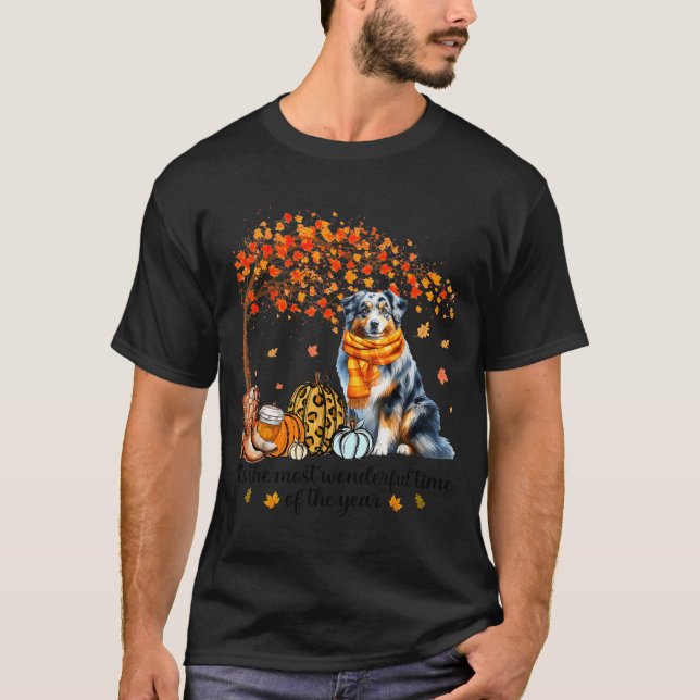 Camiseta Fall Maple Tree Print Dog Lover Happy Thanksgiving (Anverso)