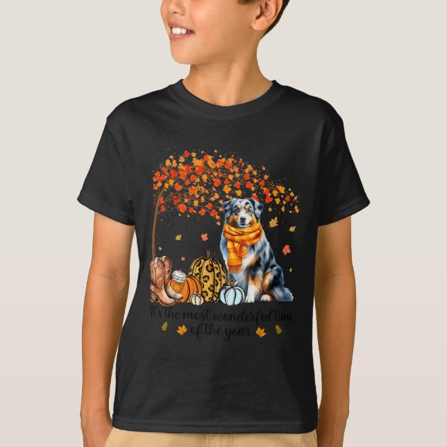 Camiseta Fall Maple Tree Print Dog Lover Happy Thanksgiving (Anverso)