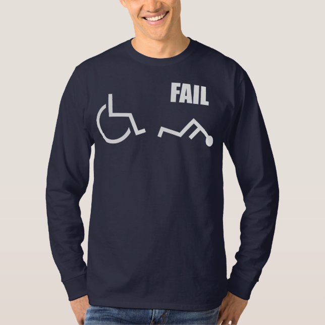 Camiseta fall perjudicado silla de ruedas pwned poseído (Anverso)