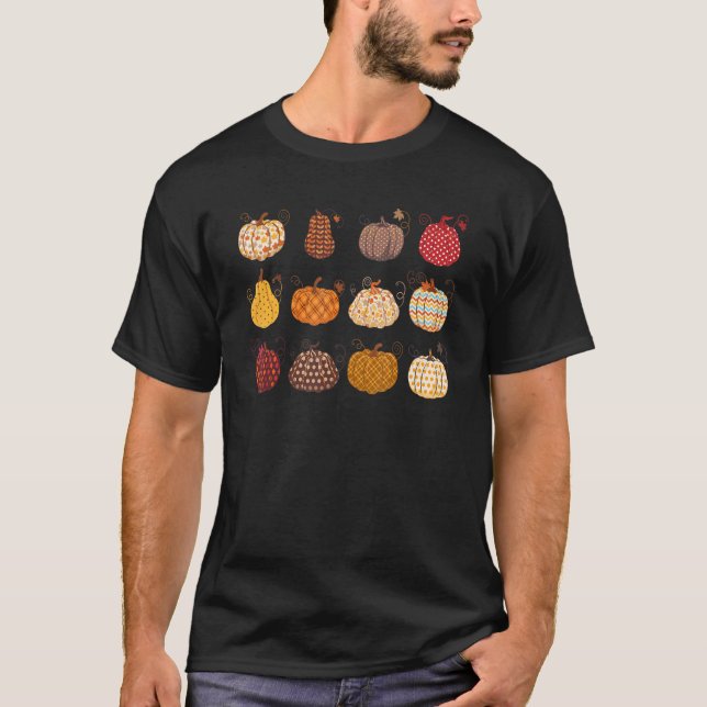 Camiseta Fall Pumpkin Season Hello Pumpkin Happy Fall Thank (Anverso)