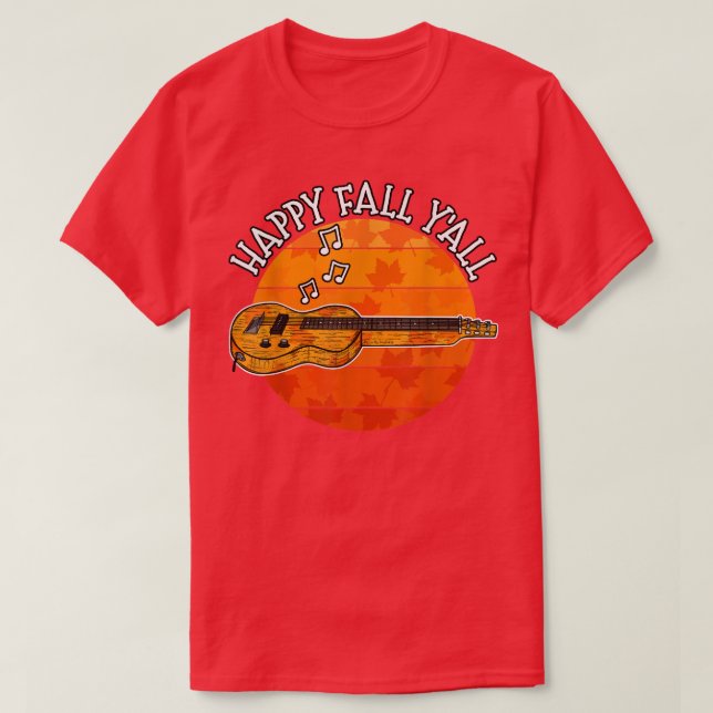 Camiseta Fall Slide Guitar, Happy Fall Y'all Guitarist, Mus (Diseño del anverso)