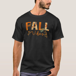 Camiseta Fall Vibes Hello Autumn Vibes Bird Flowers F