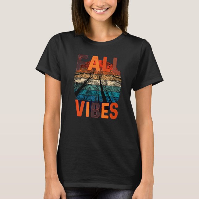 Camiseta Fall Vibes Retro Calabaza Spice Autumn Café Gracia (Anverso)