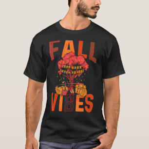 Camiseta Fall Vibes Retro Calabaza Spice Autumn Café Gracia