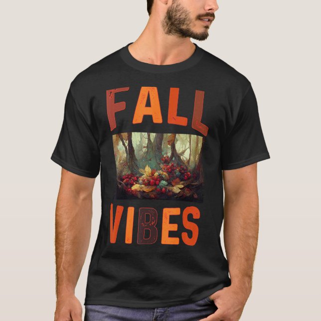 Camiseta Fall Vibes Retro Calabaza Spice Autumn Café Gracia (Anverso)
