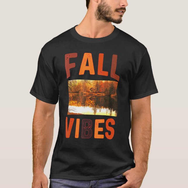 Camiseta Fall Vibes Retro Pumpkin Spice Autumn Coffee   Tha (Anverso)