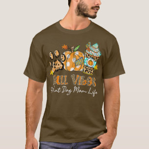 Camiseta Fall Vibes & That Dog Mom Life Dog Paw Pumpkin Fal