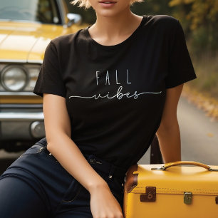 Camiseta Fall Vibes Trendy Minimalista