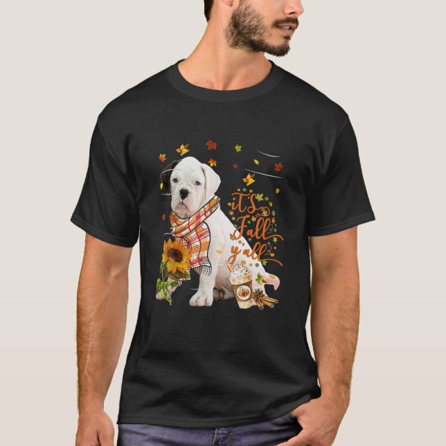Camiseta Fall Y All Boxer Dog Thanksending Halloween (Anverso)