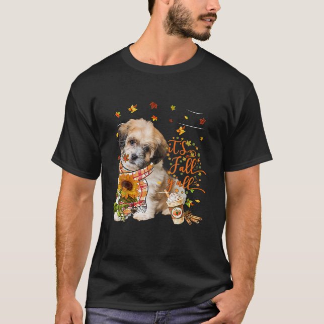 Camiseta Fall Y All Shichon Dog Thanksending Halloween (Anverso)