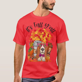 Camiseta Fall Yall Basset Hound Pumpkin otoño Lea otoño
