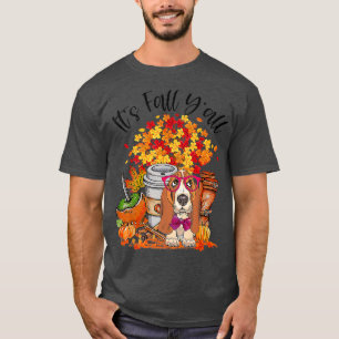 Camiseta Fall Yall Basset Hound Pumpkin otoño Lea otoño
