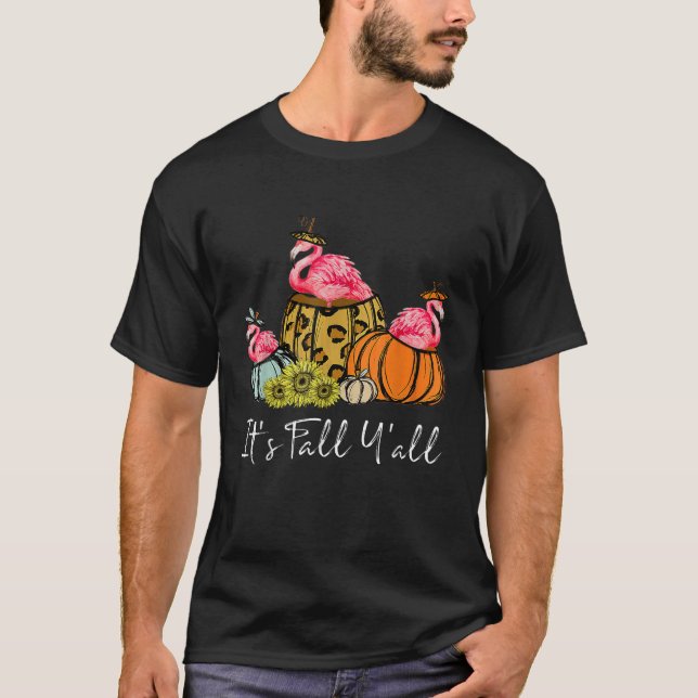 Camiseta Fall Yall Flamingo Lover Leoparking Falli (Anverso)
