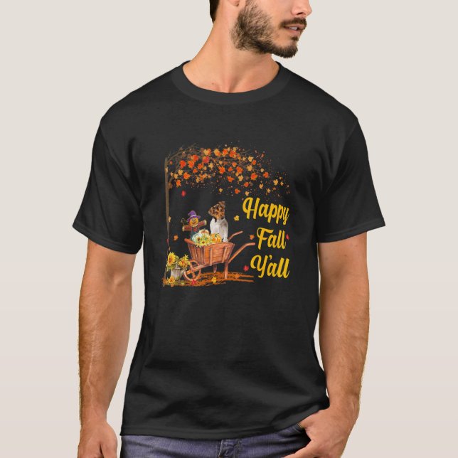 Camiseta Fall Y'all Jack Russell Autumn Fall Maple Leaf Men (Anverso)
