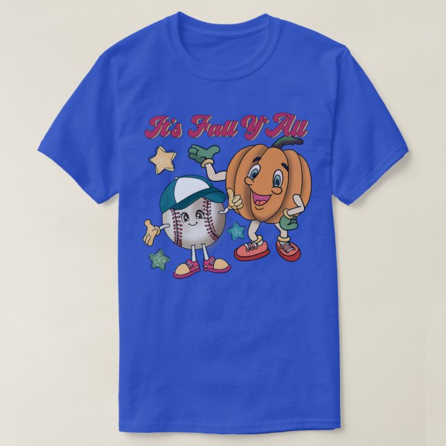 Camiseta Fall Y'all Pumpkin Baseball Vibes Fall Gracias (Diseño del anverso)