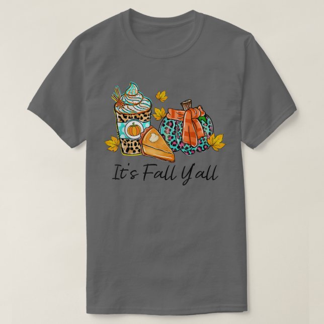 Camiseta Fall Yall Spkin Spice Leopardo Pumpkin Pie Fa (Diseño del anverso)