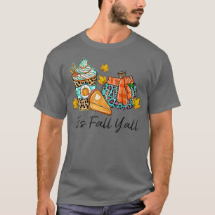 Camiseta Fall Yall Spkin Spice Leopardo Pumpkin Pie Fa